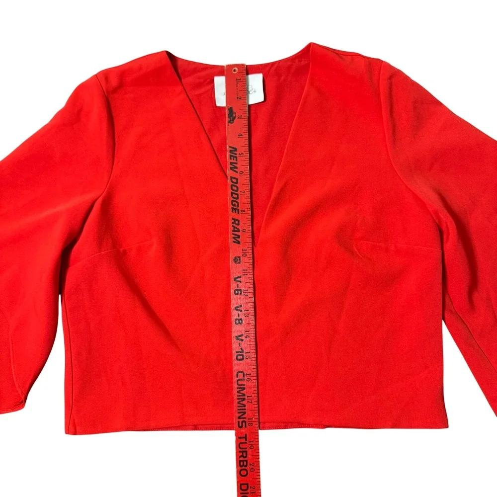 Anthropologie Mare Mare V-Neck Cape Blouse Women's Size Small Red - Picture 7 of 8